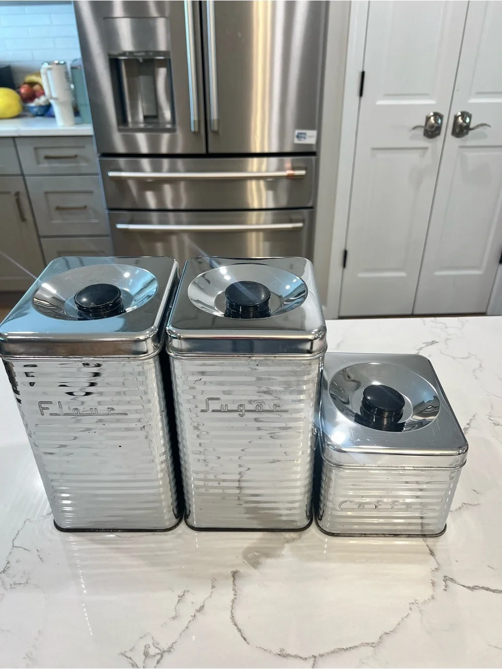 Vintage Lincoln Beautyware Kitchen Canister Set MCM